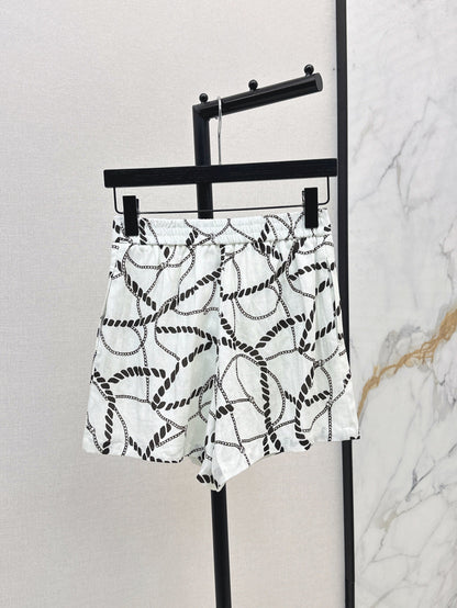 25ss linen print short