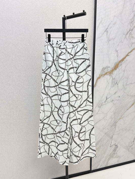 25ss linen print pants