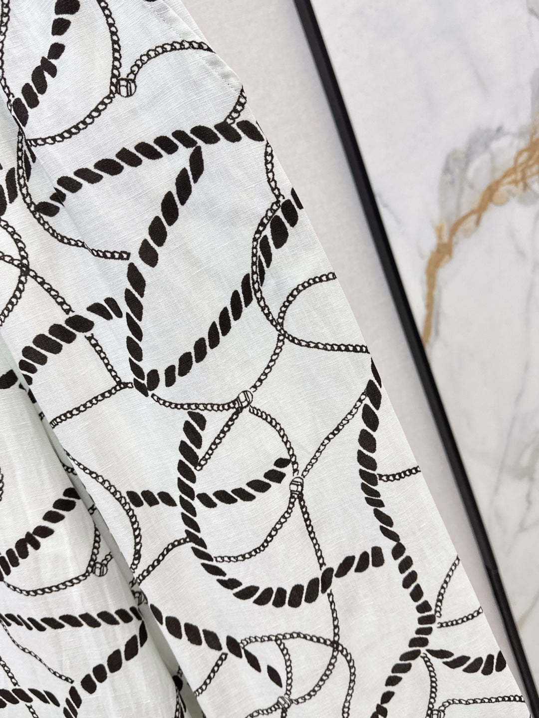 25ss linen print pants