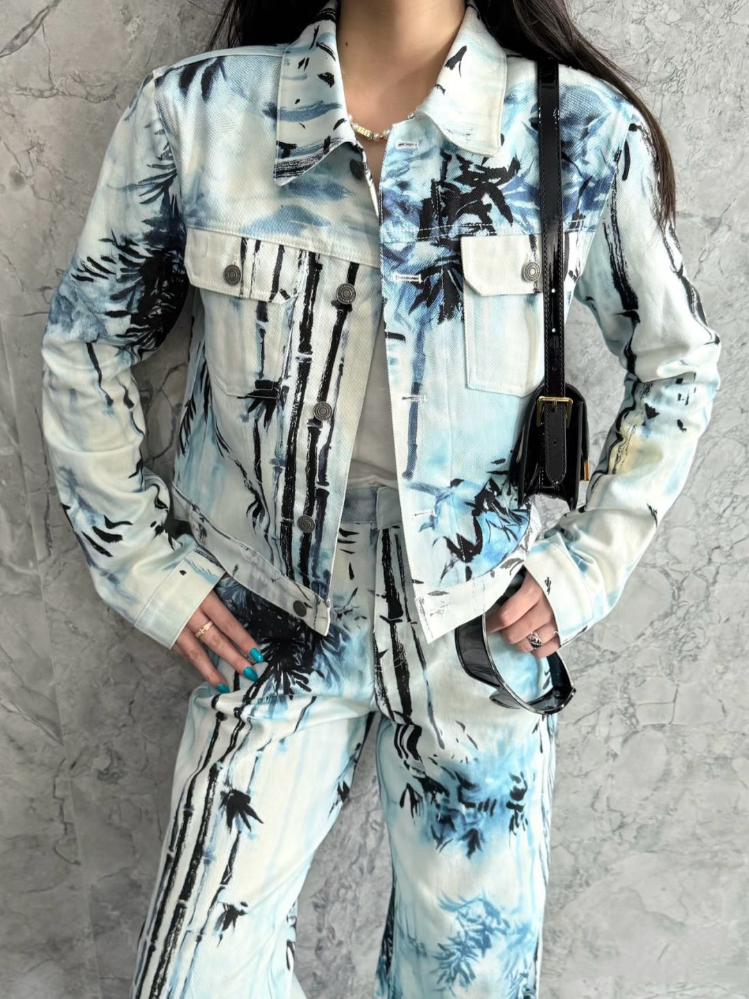 25ss print denim jacket