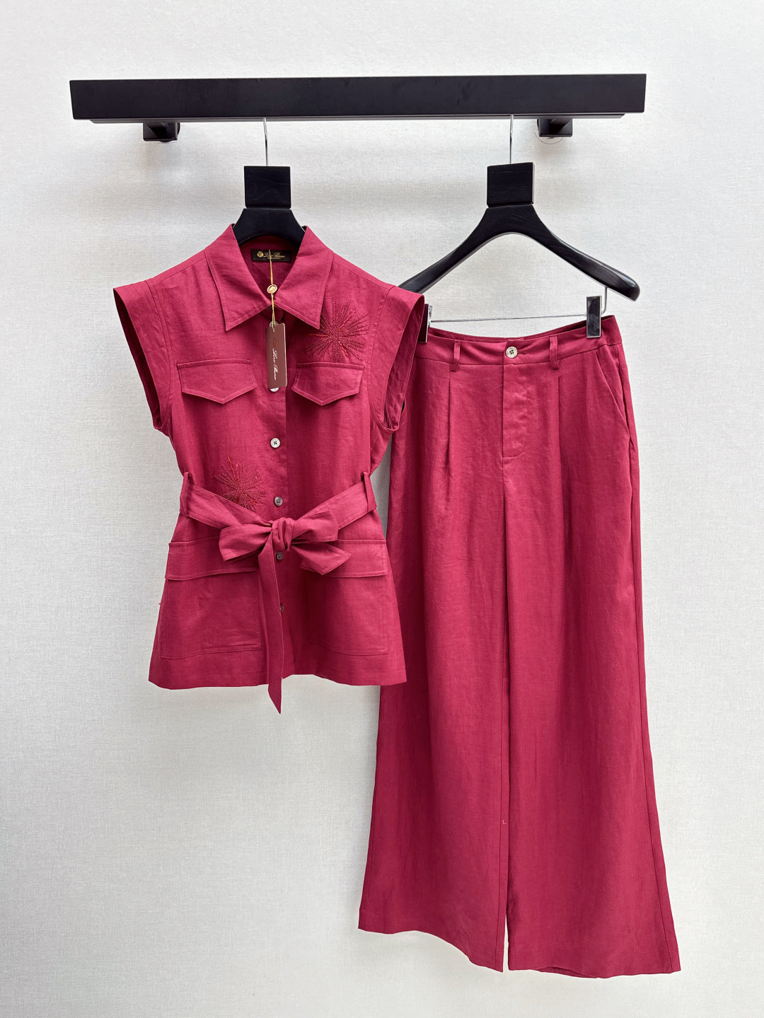 25ss linen embroidered suit