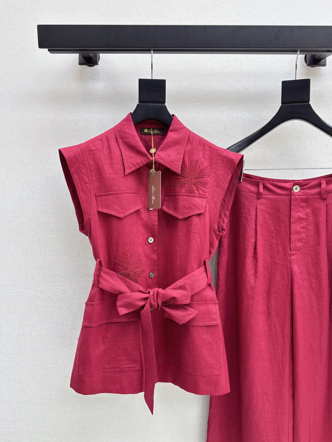 25ss linen embroidered suit