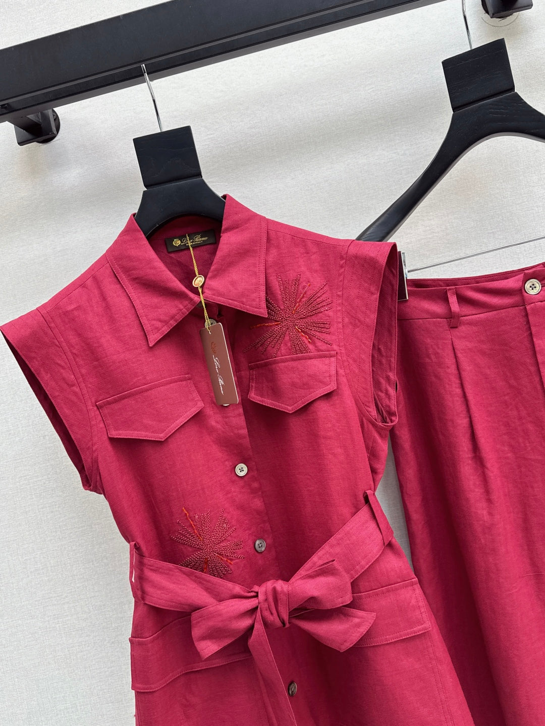 25ss linen embroidered suit