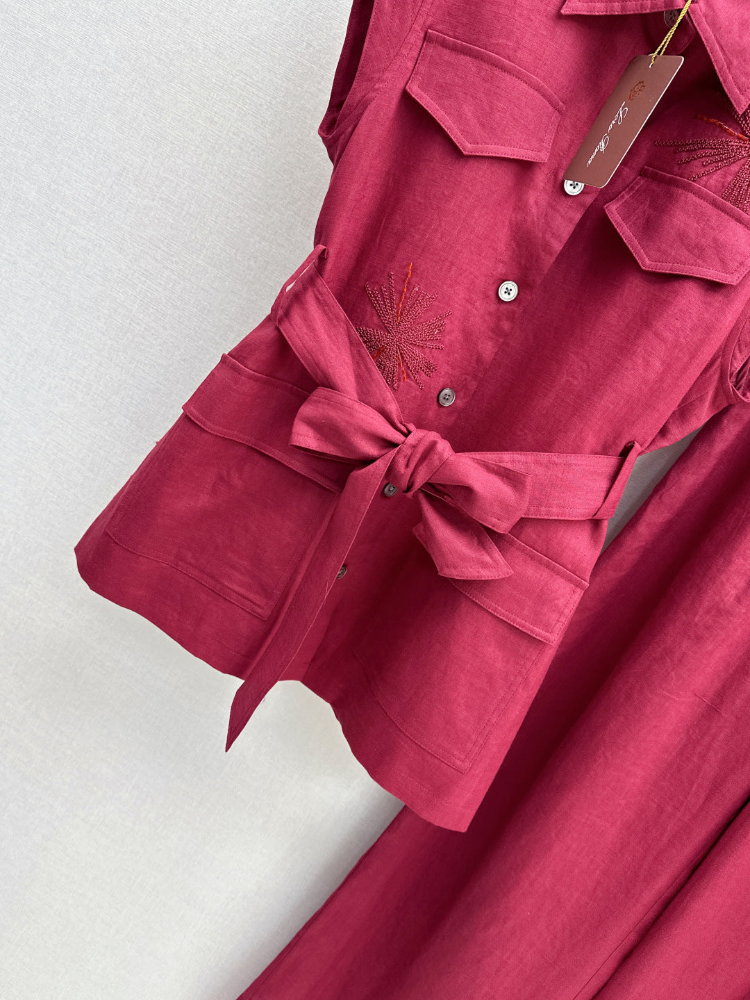 25ss linen embroidered suit