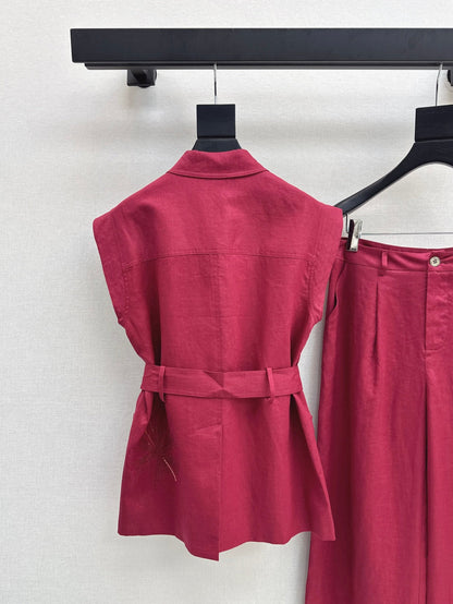 25ss linen embroidered suit