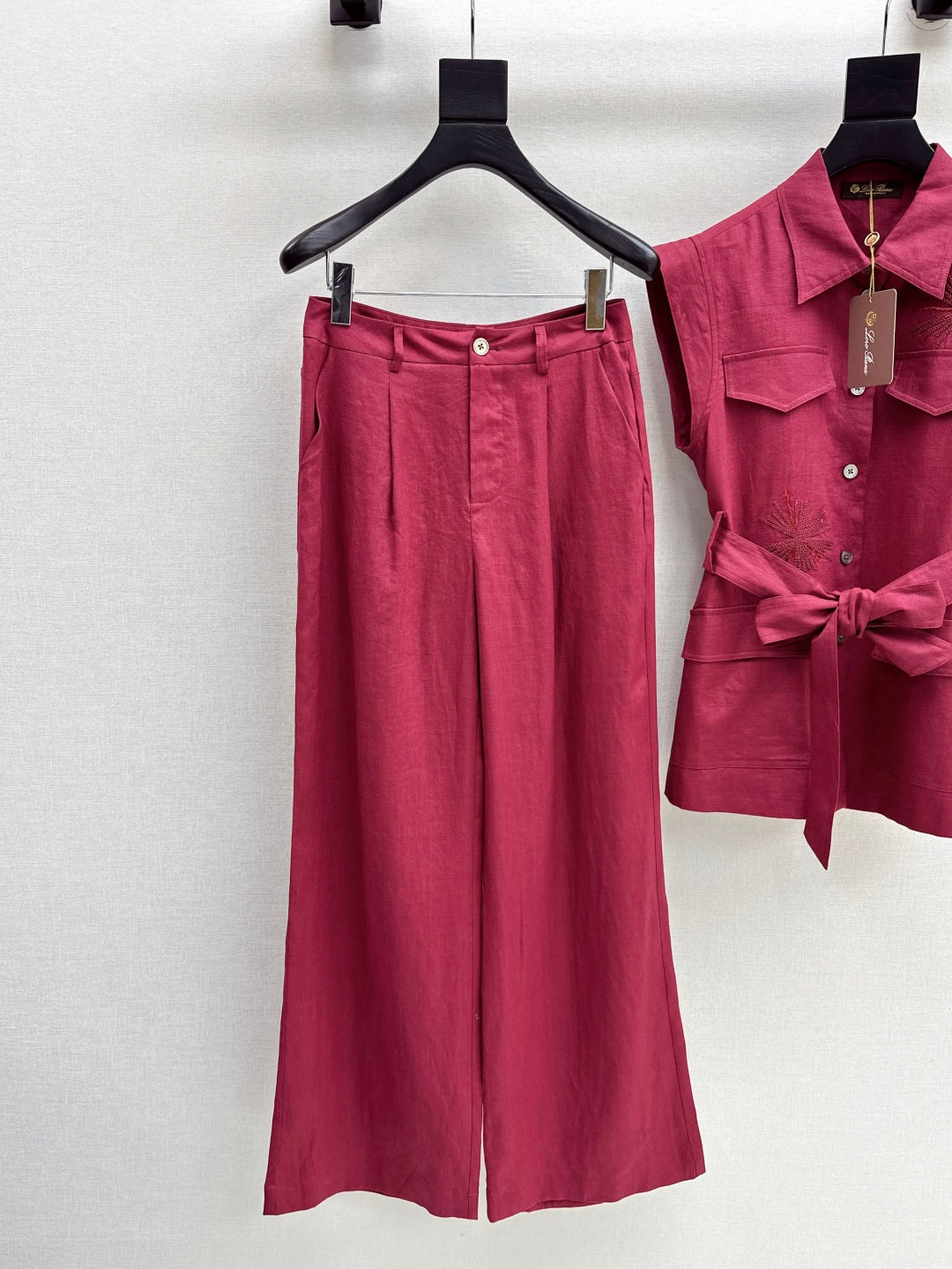 25ss linen embroidered suit