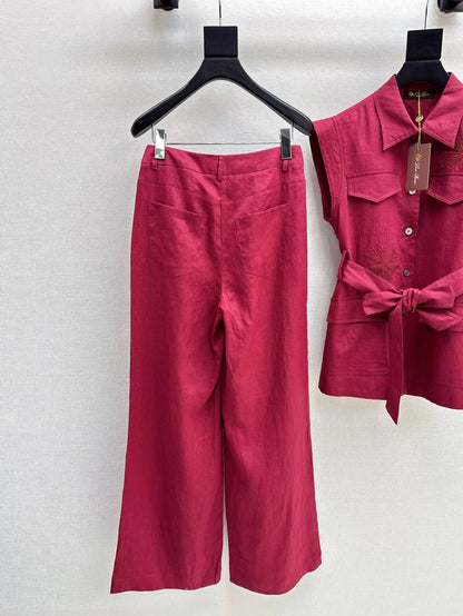 25ss linen embroidered suit