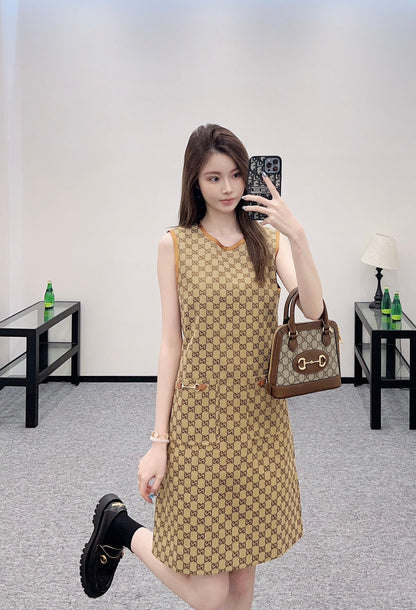 ♥2025 new product Jacquard vest dress