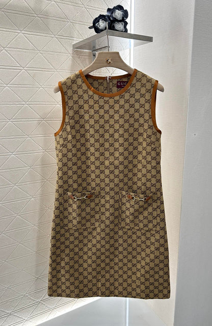 ♥2025 new product Jacquard vest dress