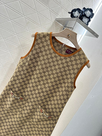 ♥2025 new product Jacquard vest dress