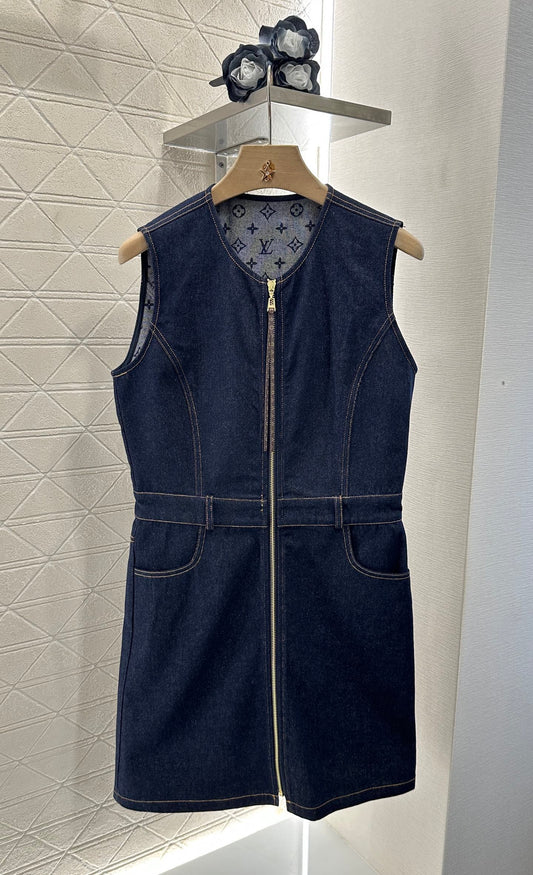 ♥2025 new product Denim vest skirt