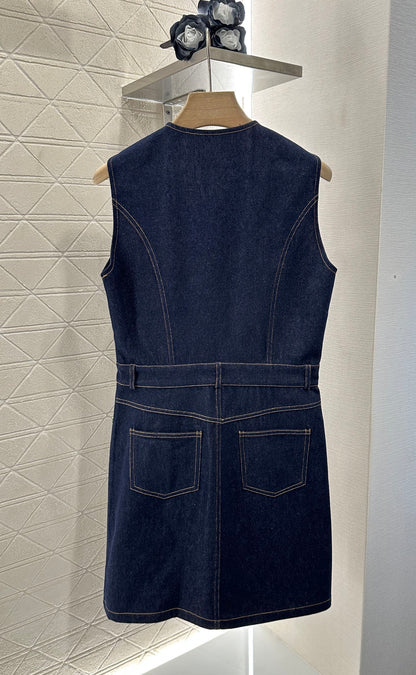 ♥2025 new product Denim vest skirt