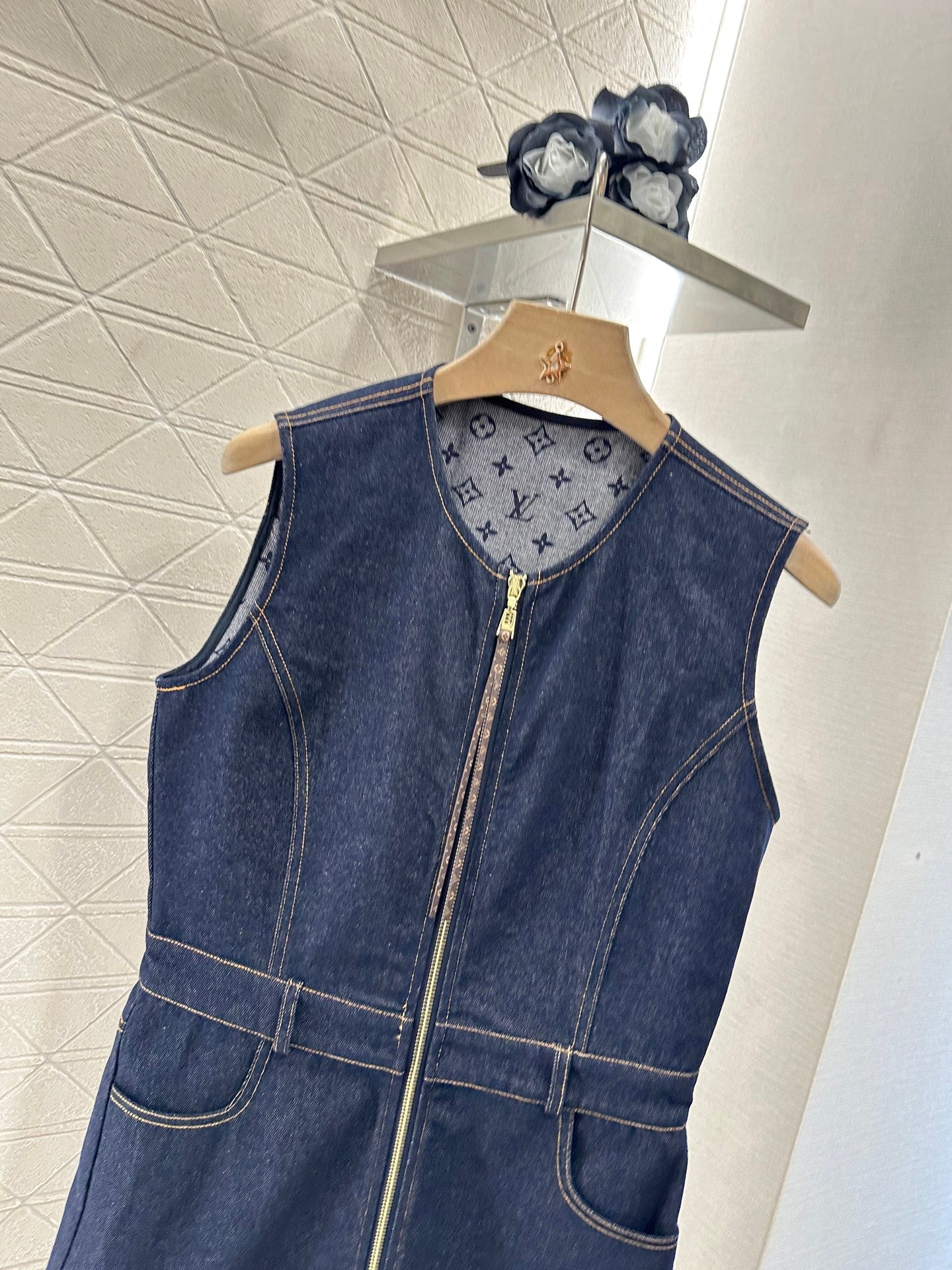♥2025 new product Denim vest skirt