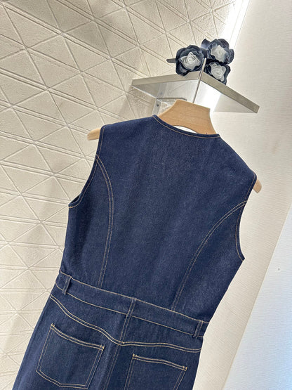 ♥2025 new product Denim vest skirt