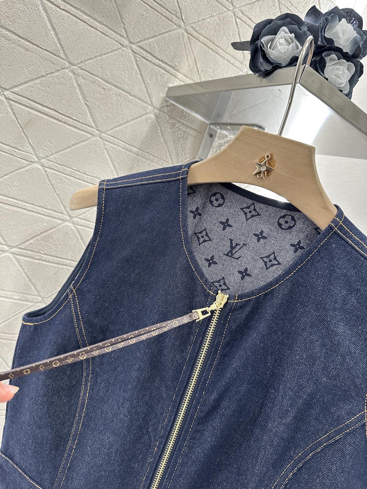 ♥2025 new product Denim vest skirt