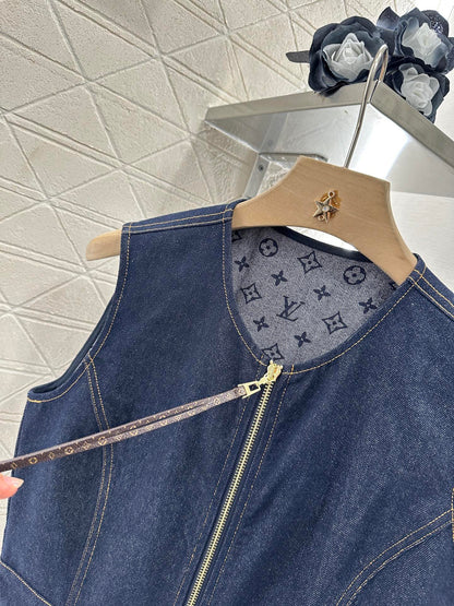 ♥2025 new product Denim vest skirt