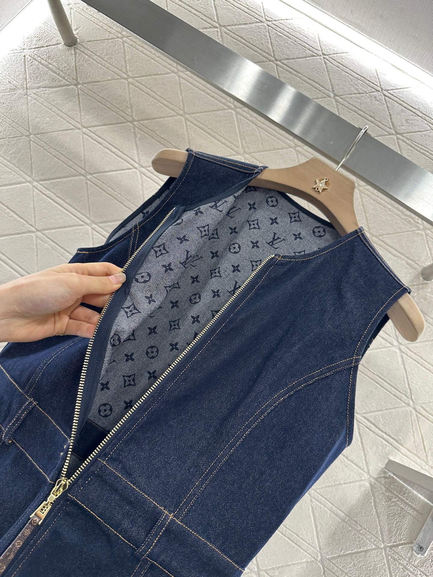 ♥2025 new product Denim vest skirt