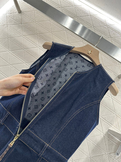 ♥2025 new product Denim vest skirt