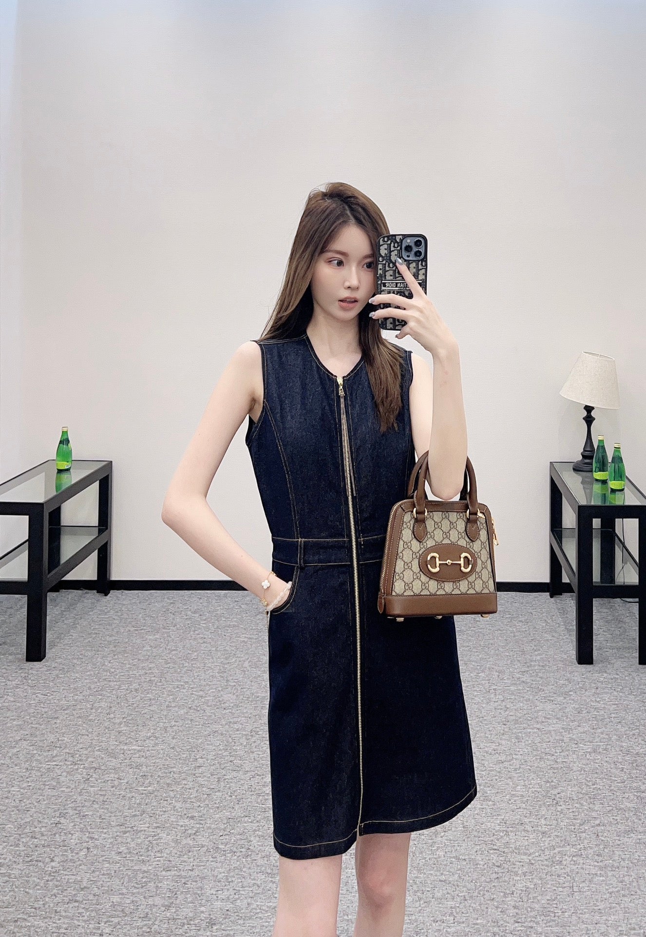 ♥2025 new product Denim vest skirt