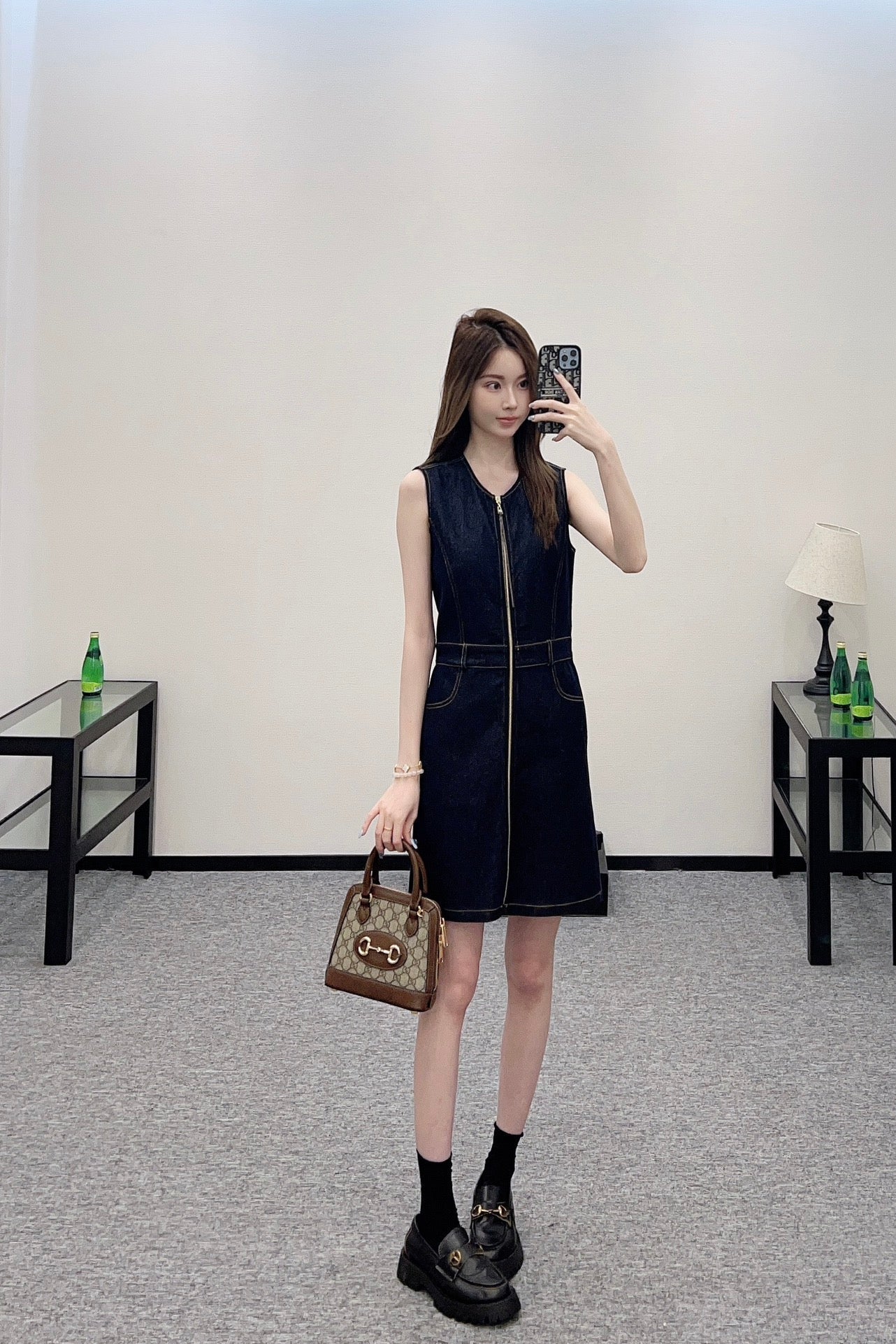 ♥2025 new product Denim vest skirt