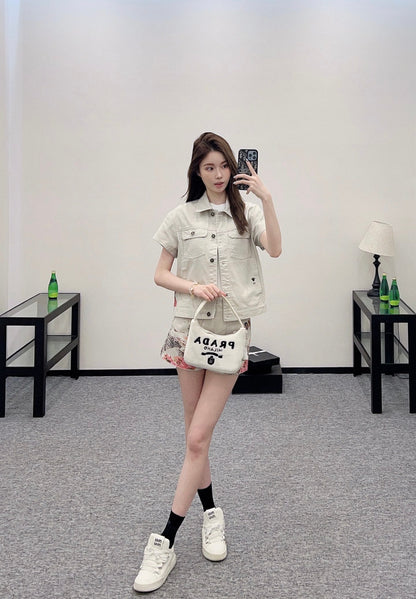 ♥2025 new products Jacket and shorts set