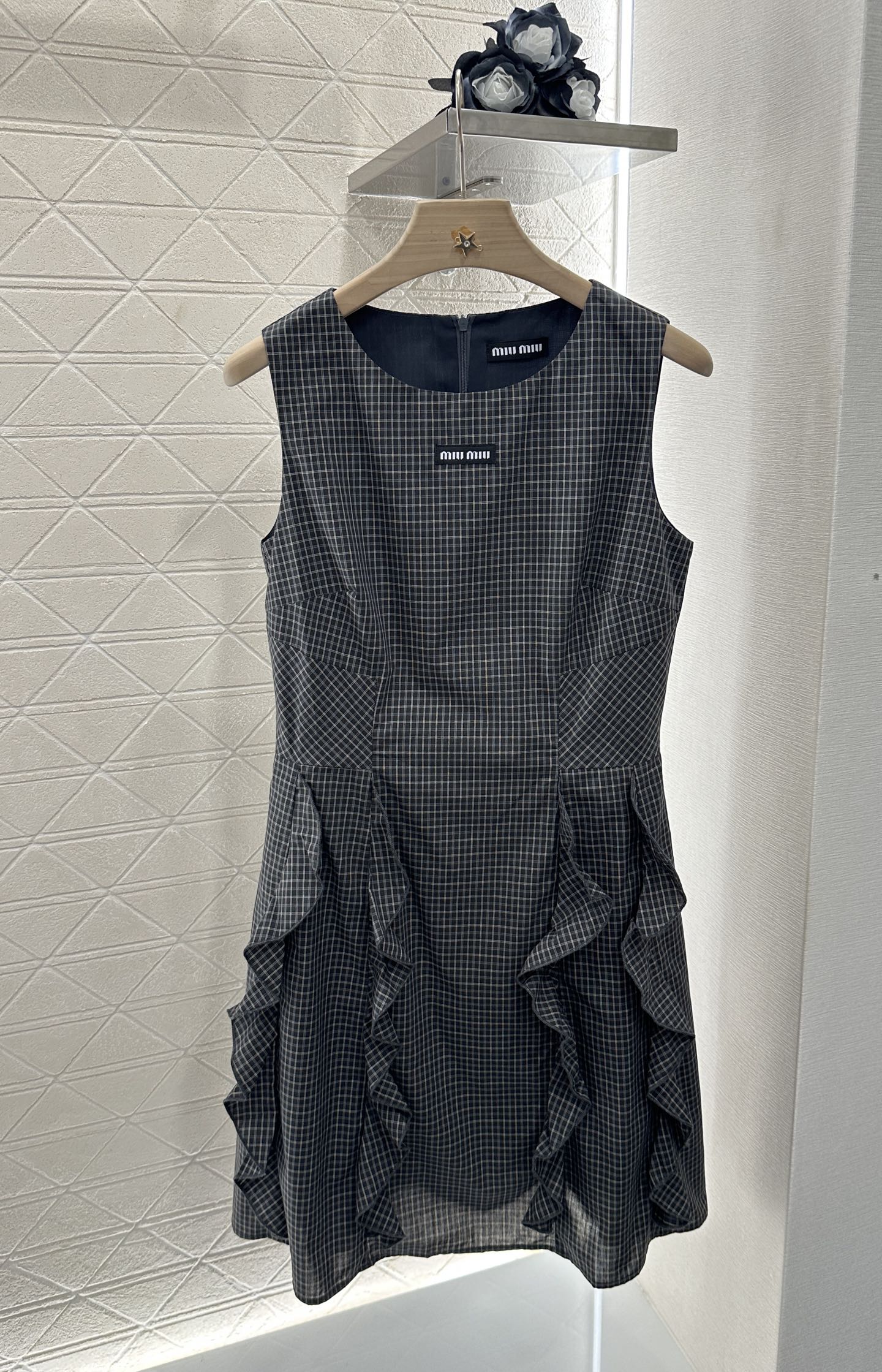 ♥2025 new product Plaid lace vest skirt