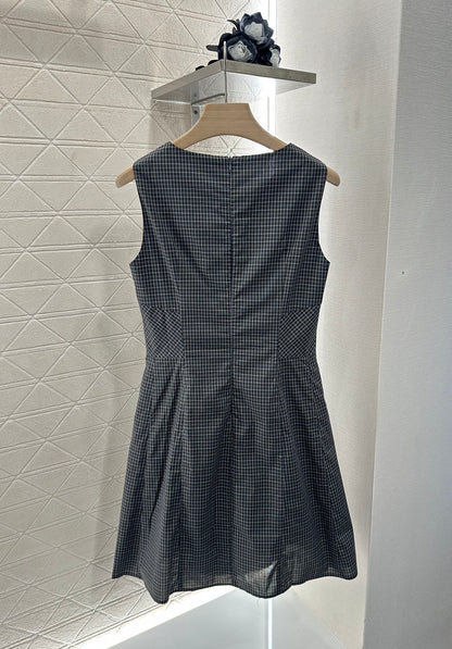 ♥2025 new product Plaid lace vest skirt