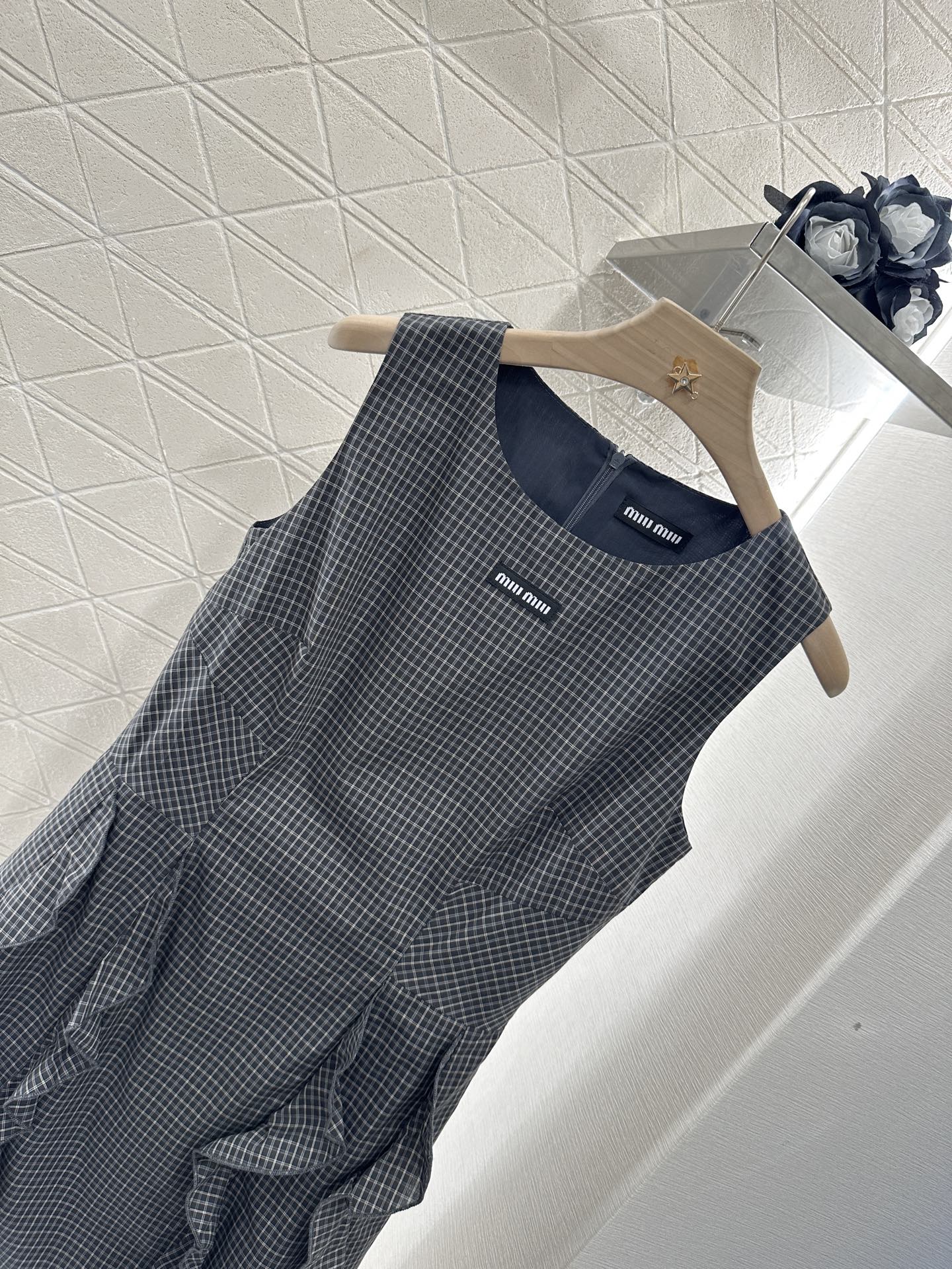 ♥2025 new product Plaid lace vest skirt