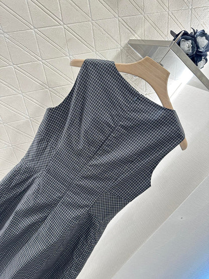 ♥2025 new product Plaid lace vest skirt