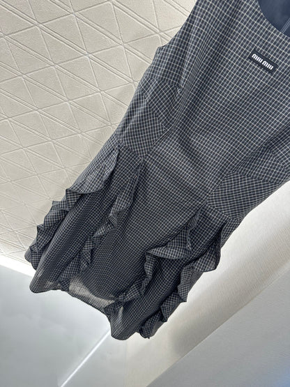 ♥2025 new product Plaid lace vest skirt