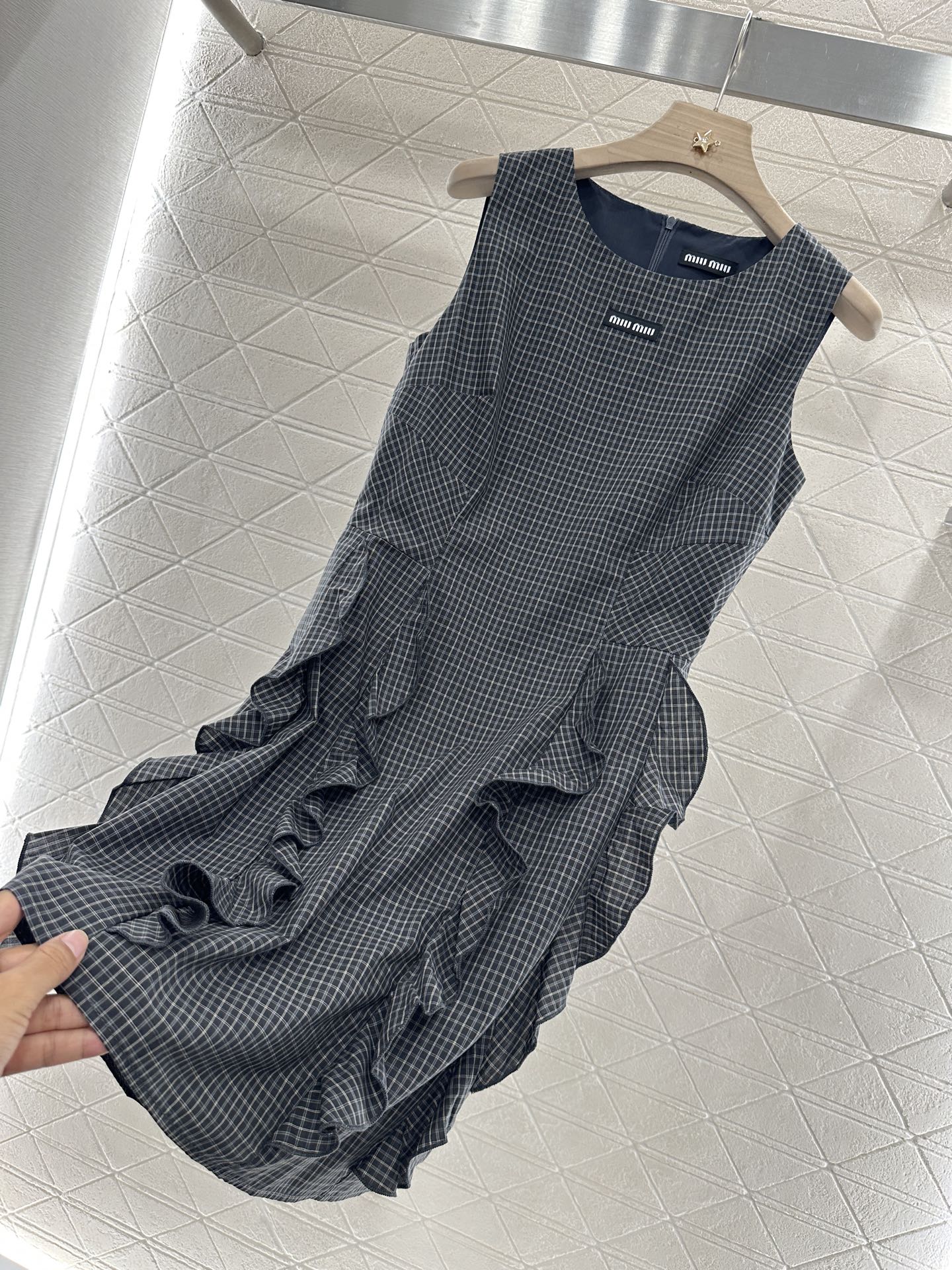 ♥2025 new product Plaid lace vest skirt