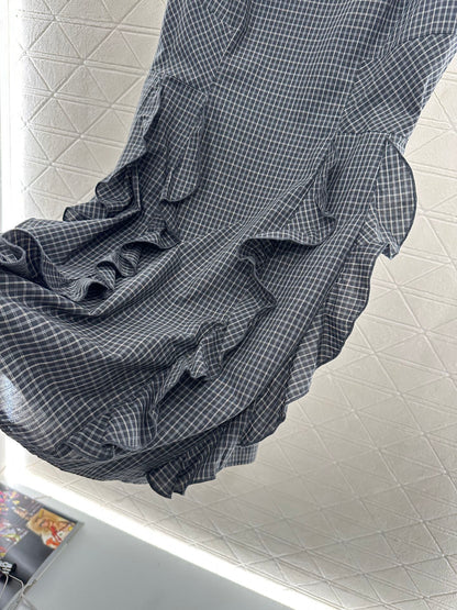 ♥2025 new product Plaid lace vest skirt