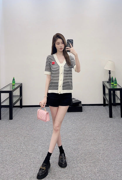 ♥2025 new product Knitted short-sleeved cardigan