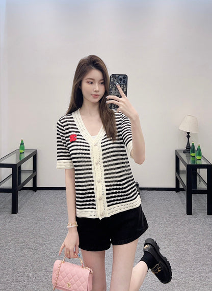 ♥2025 new product Knitted short-sleeved cardigan