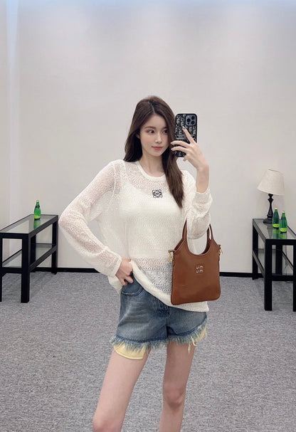 ♥2025 new product Hollow knitted long sleeves