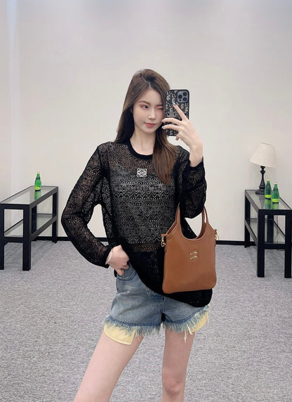 ♥2025 new product Hollow knitted long sleeves