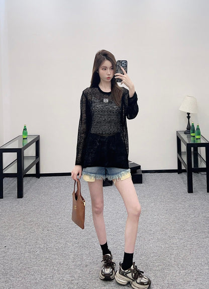 ♥2025 new product Hollow knitted long sleeves