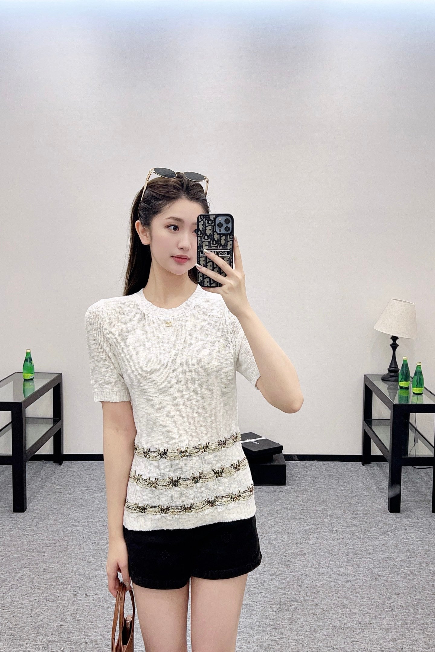 ♥2025 new product Embroidered knitted short sleeves
