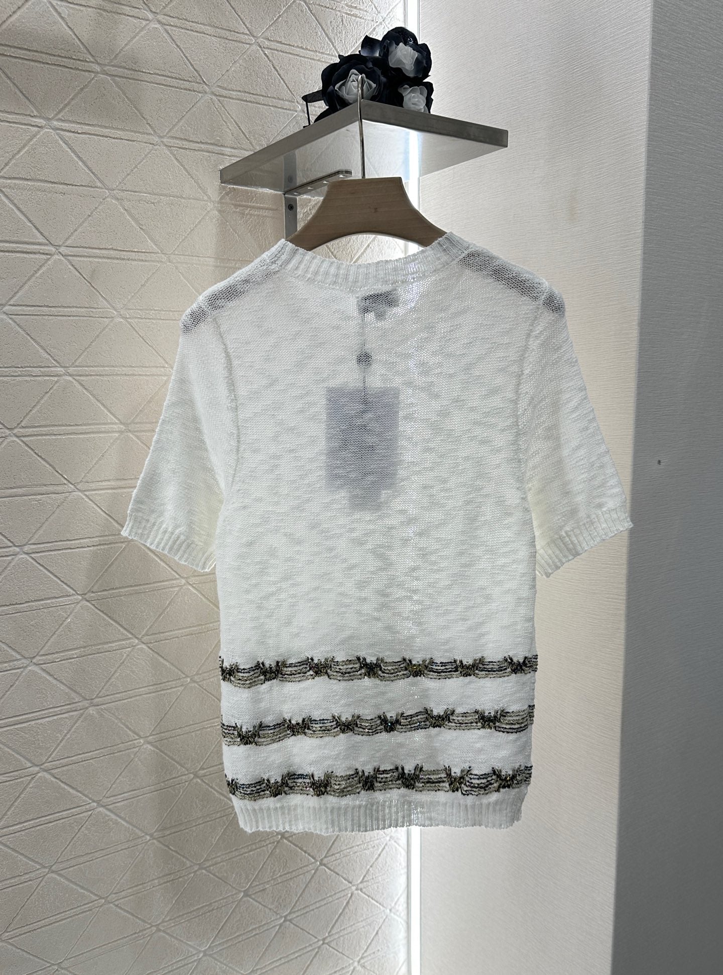 ♥2025 new product Embroidered knitted short sleeves