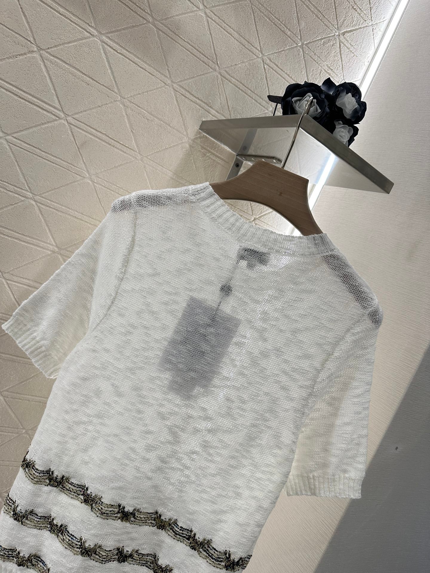 ♥2025 new product Embroidered knitted short sleeves