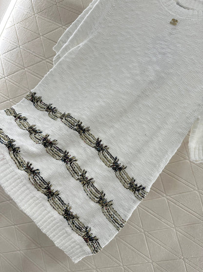 ♥2025 new product Embroidered knitted short sleeves