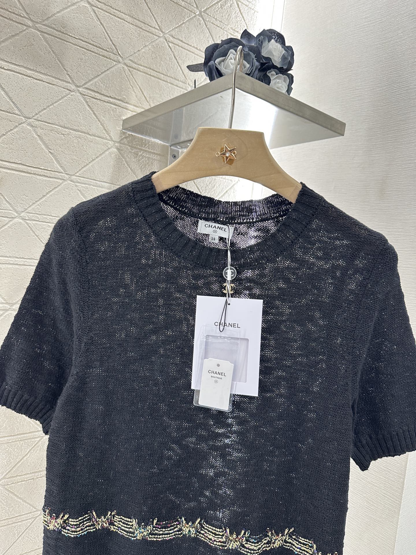 ♥2025 new product Embroidered knitted short sleeves