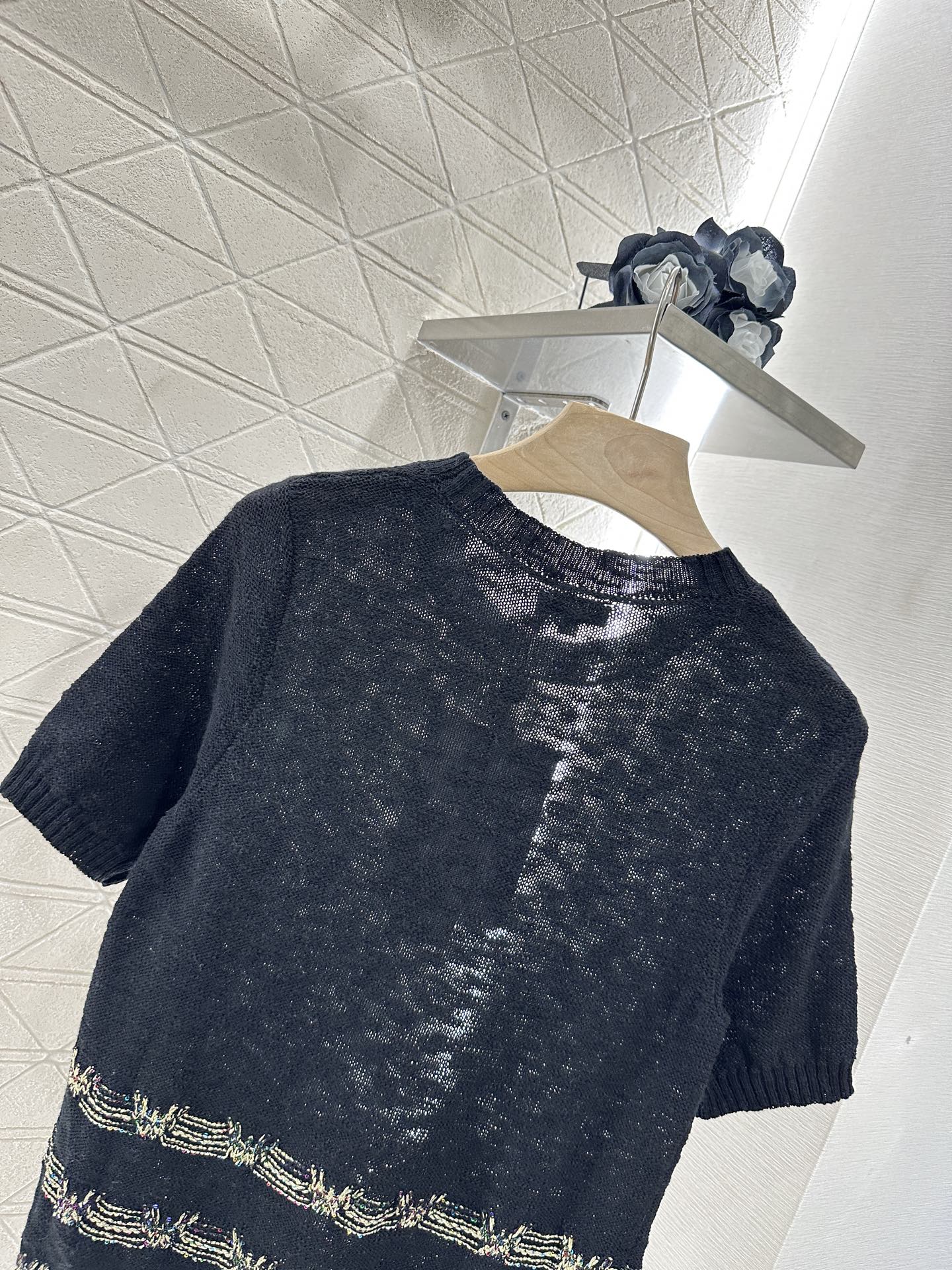 ♥2025 new product Embroidered knitted short sleeves