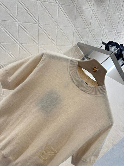 ♥2025 new products Embroidered knitted short sleeves