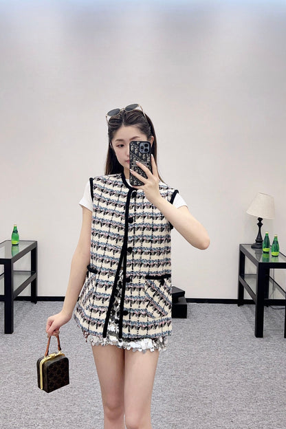♥2025 new product Sequined vest