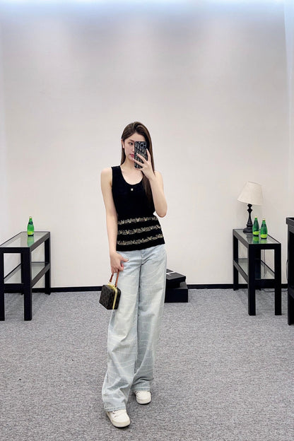 ♥2025 new product Embroidered knitted vest