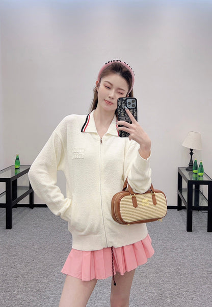 2025 new product Zipper knitted cardigan