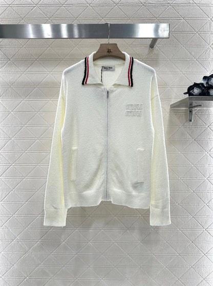 2025 new product Zipper knitted cardigan