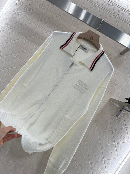 2025 new product Zipper knitted cardigan