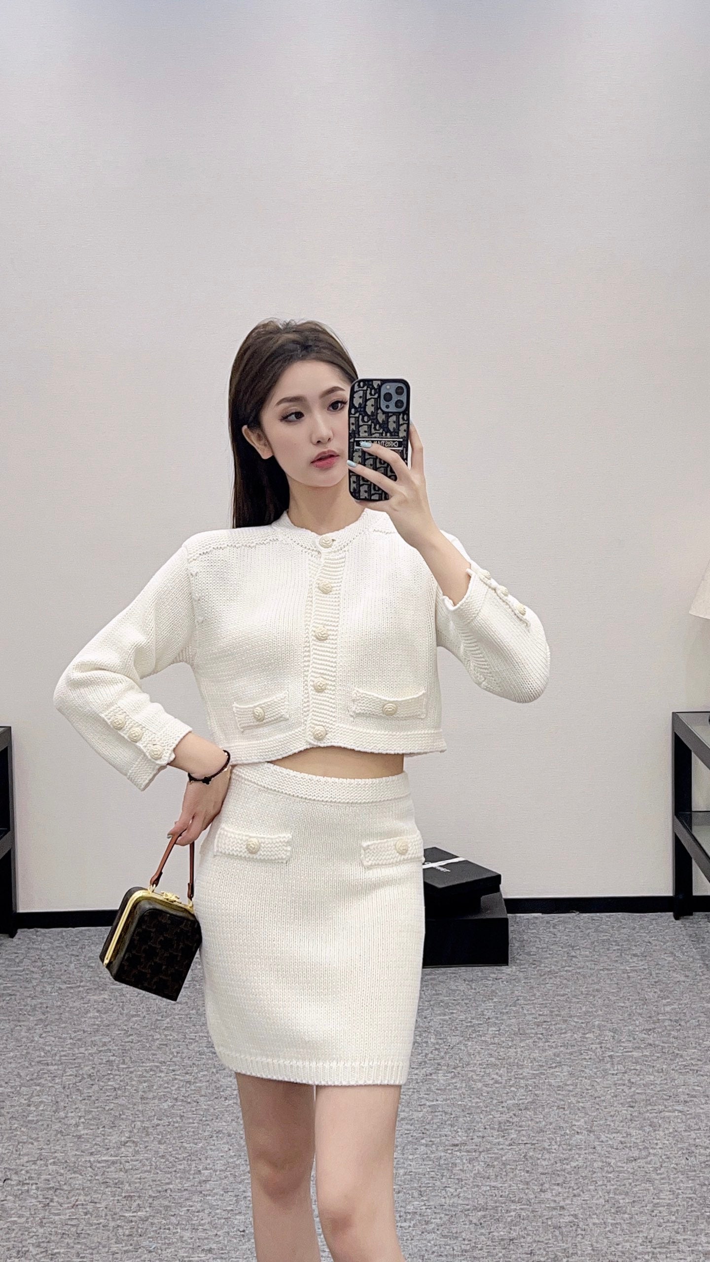 2025 new products Cardigan and skirt set